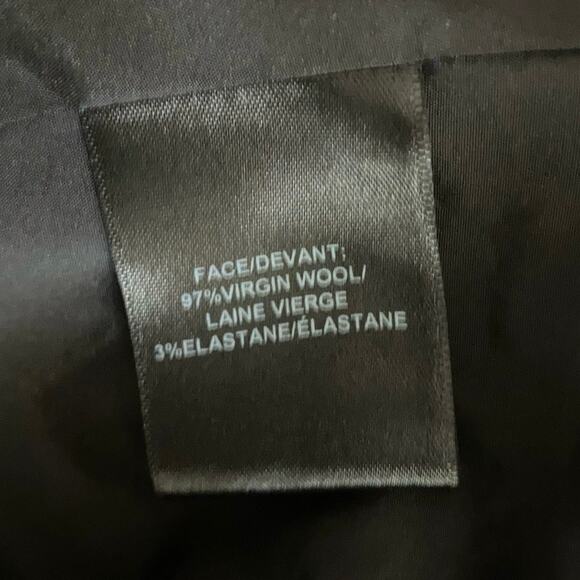 Lafayette 148 New York Size M Wool Blend Open Front Jacket Black Minimalist - Picture 6 of 7